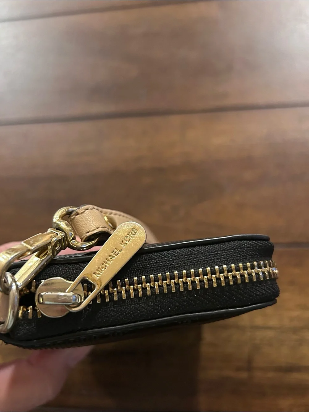 Michael Kors Black Patent Leather Logo Signature Wallet